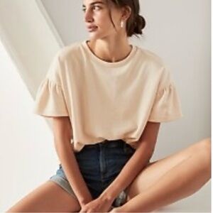 Banana Republic - FRENCH TERRY GATHERED-SLEEVE TOP